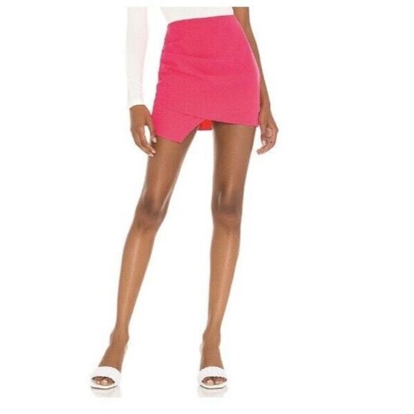 SUPERDOWN Skirt Womens Small S Valencia Mini NEW Barbie Pink Ruched REVOLVE - Picture 1 of 11